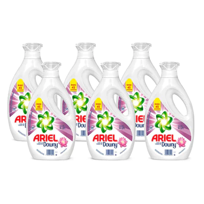 Detergente Líquido Concentrado Ariel Toque de Downy 1.8 lts x6
