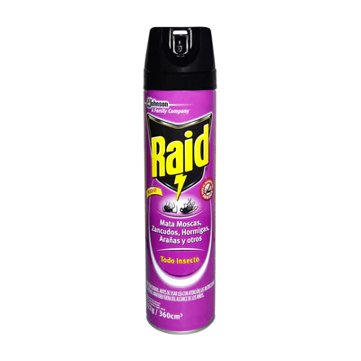 Insecticida Raid Mata Hormigas, Moscas, Zancudos, Todo Insecto 360 cc