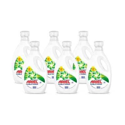 Detergente Líquido Concentrado Ariel Doble Poder 1.8 lts x6