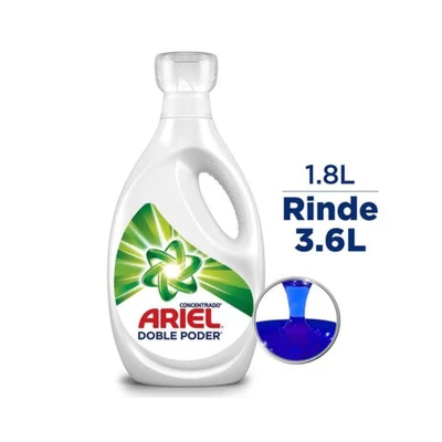 Detergente Líquido Concentrado Ariel Doble Poder 1.8 lts