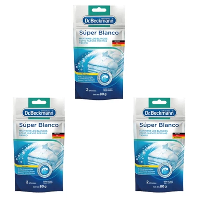 Blanqueador Ropa Super Blanco Dr. BeckMann 80 g x3