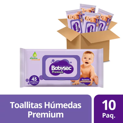 Toallitas Húmedas Babysec 45 Unid x10