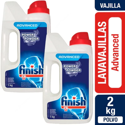 Lavavajilla Finish Detergente en Polvo 1 kg x2