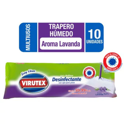 Trapero Húmedo Todo Pisos con Ojal Virutex Lavanda 10 Unid