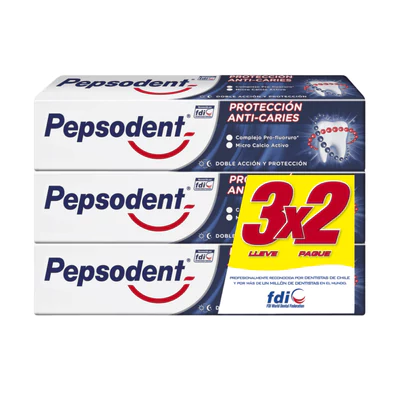 Pasta de Dientes Pepsodent Protección Anticaries 130 g c/u 3 Unid