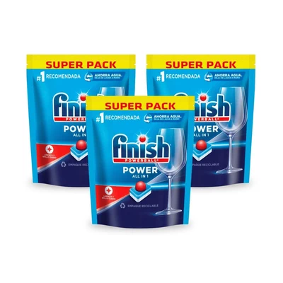 Detergente Lavavajillas Tabletas Finish Power 30 Unid x3