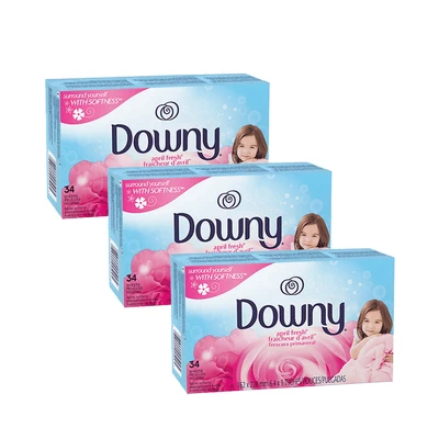 Toallitas Suavizantes Downy Anti Estática 34 Unid x3