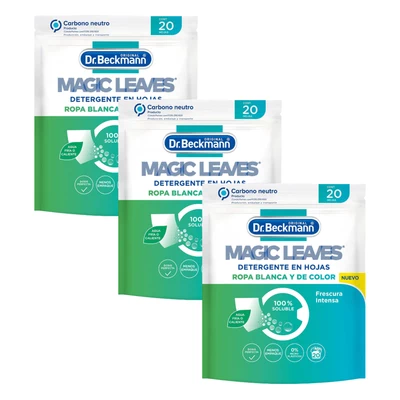 Detergente en Láminas Magic Leaves Dr. Beckmann Frescura Intensa 20 Unid x3