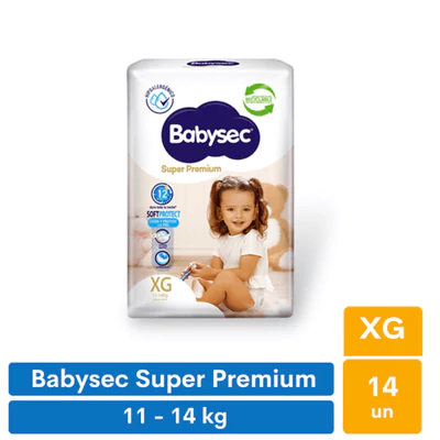 Pañales Babysec Super Premium XG (14 unid)