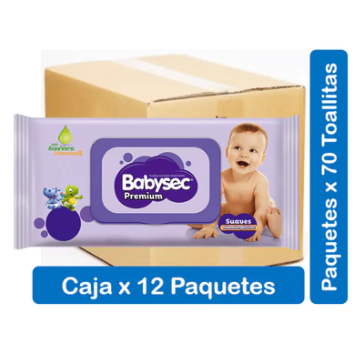 Toallitas Húmedas Babysec 70 Unid x12