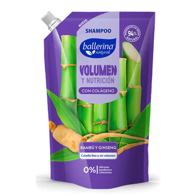 Shampoo Ballerina Volumen y nutrición 750 ml