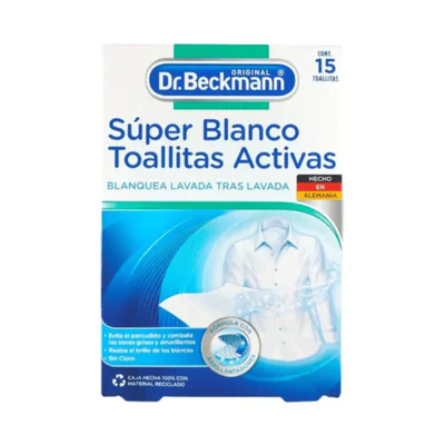 Toallitas Activas Súper Blanco Dr Beckmann 15 Unid