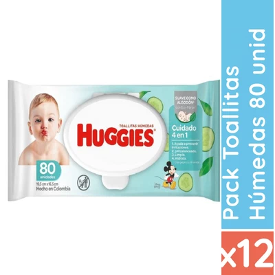 Toallitas Húmedas Huggies One&Done 80 Unid x12