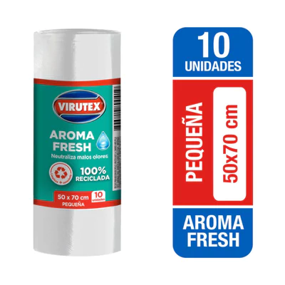 Bolsas de Basura Ecológicas Virutex Aroma Fresh Pequeña 50x70 cm 10 Unid