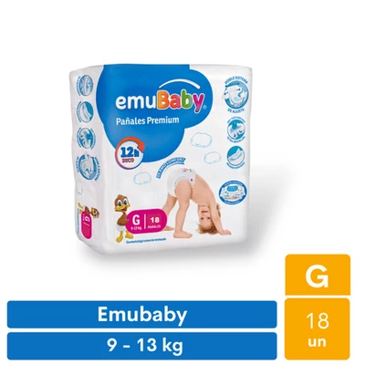 Pañales Emubaby G (18 unid)