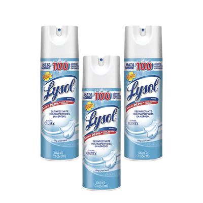 Desinfectante Ambiental Aerosol Lysol Crisp Linen 538 g x3