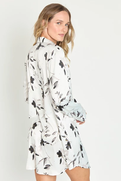 Camisola Sport Manga Larga Ivory Estampado