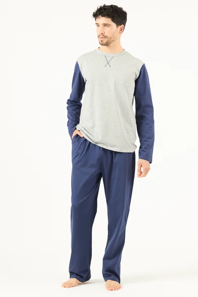 Pijama Tomas Pantalon Largo Azul