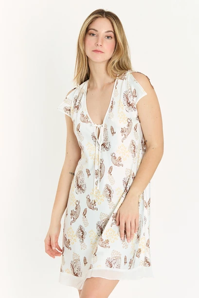 Camisola Sesgo Beige Estampado