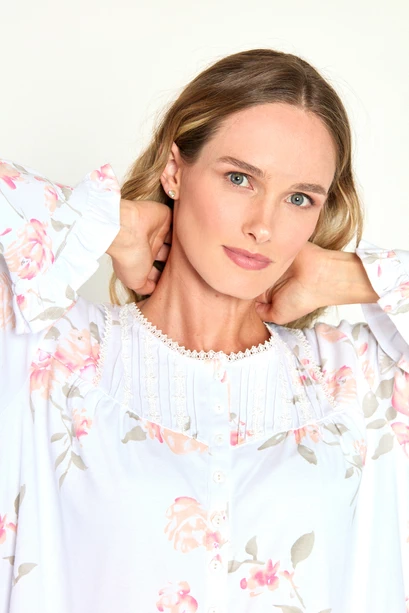Camisa Tradicional Luz Blanco Estampado