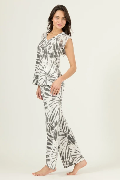 Pijama Dame Pantalon Largo Gris