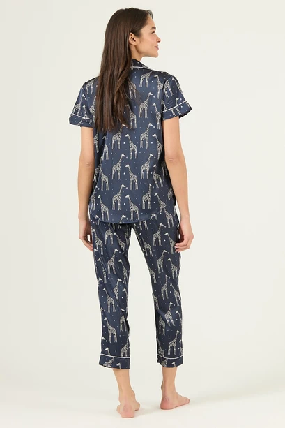 Pijama Roma Pantalon Manga Corta Azul Estampado
