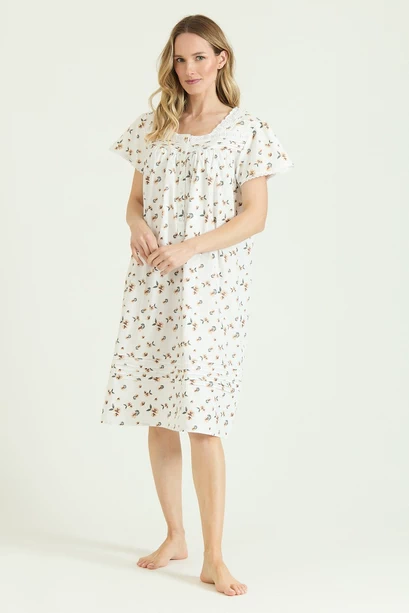 Camisa Tradicional Maria Blanco Estampado