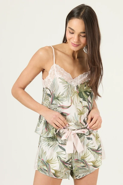 Pijama Uma Short Rosado Estampado