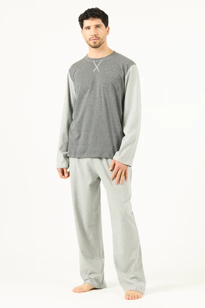 Pijama Tomas Pantalon Largo Gris