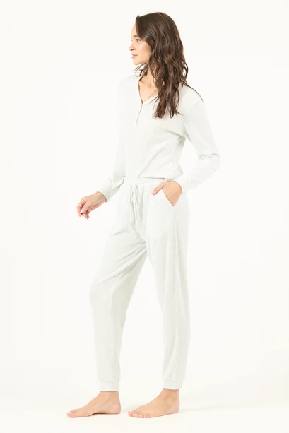 Pijama Leti Rib Gris