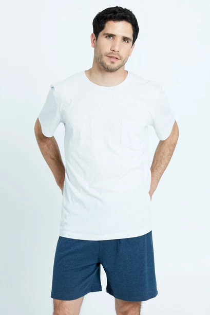Pijama Tomas Short Manga Corta Gris