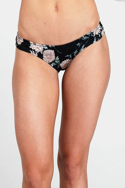 Bottom Bikini Elastico Negro Flor