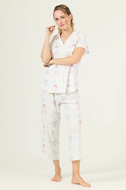 Pijama Malinas Capri Blanco Flor