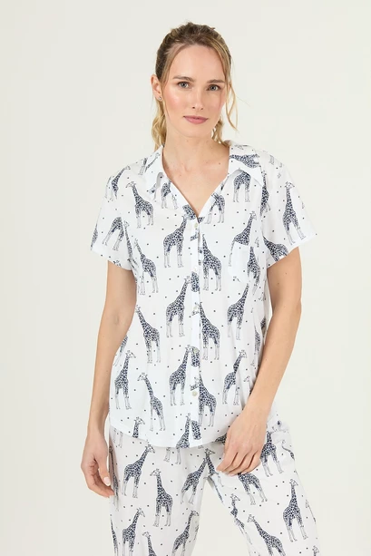 Pijama Malinas Capri Blanco Estampado