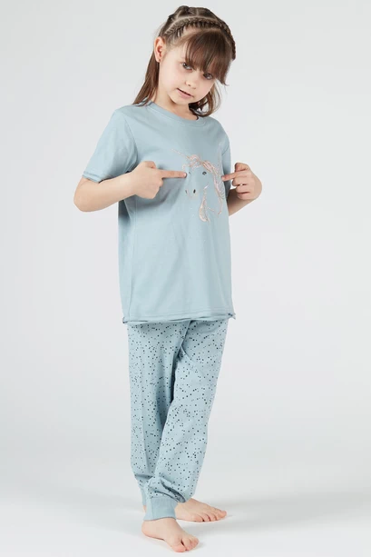Pijama Benita Kids Celeste