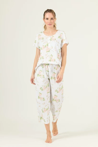 Pijama New Cuore Pantalon Largo Blanco Flor