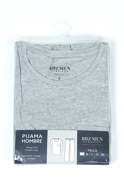 Pijama Tomas Pantalón Manga Corta Gris