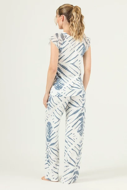 Pijama Dame Pantalon Largo Azul