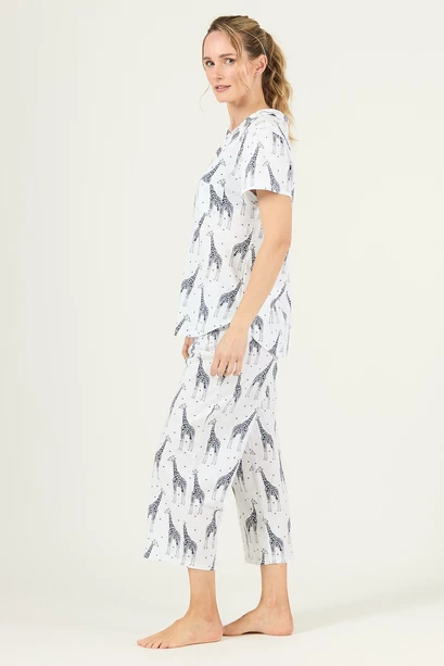 Pijama Malinas Capri Blanco Estampado