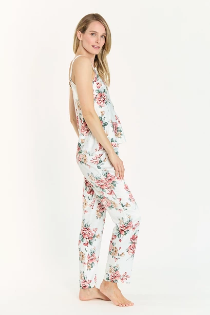Pijama Cinta Pantalon Largo Blanco Estampado