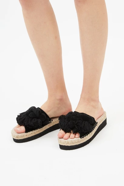 Sandalia PomPon Negro