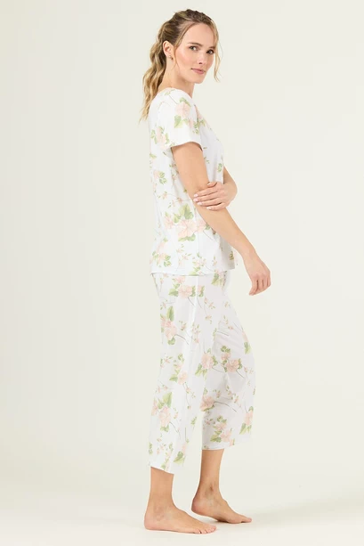 Pijama New Cuore Pantalon Largo Blanco Flor