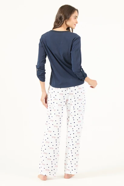 Pijama Clara Manga Larga Azul