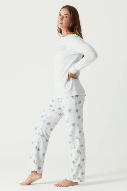 Pijama Cuello Polar Gris