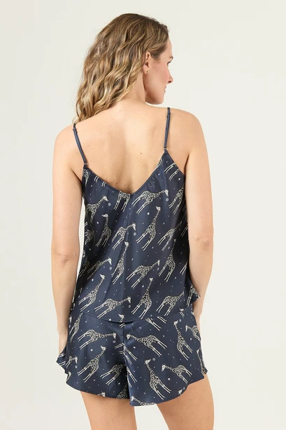Pijama Cande Short Azul Estampado