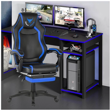 Silla Gamer Racing Game PVC con Apoya Pies - Azul - vista alternativa