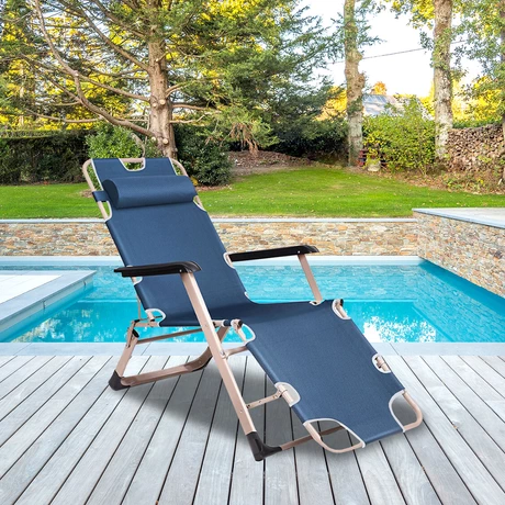 Reposera Plegable y Reclinable Azul - vista alternativa