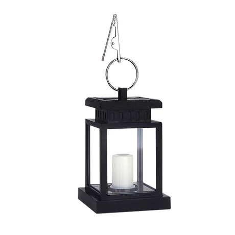 Farol Solar Lámpara Colgante LED Impermeable Negro