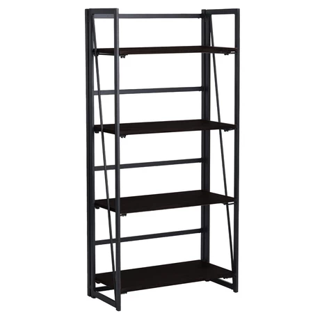 Estante Plegable 4 Niveles 60x30x125cm MDF - Negro
