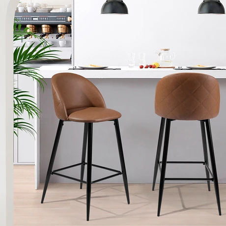Pack de 2 Sillas de Bar de PU Taburetes Café - vista alternativa